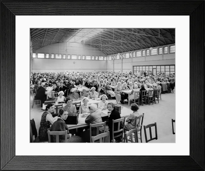 Framed Print : A CWS works canteen, probably 1930s Framed Print : A CWS works canteen, probably 1930s