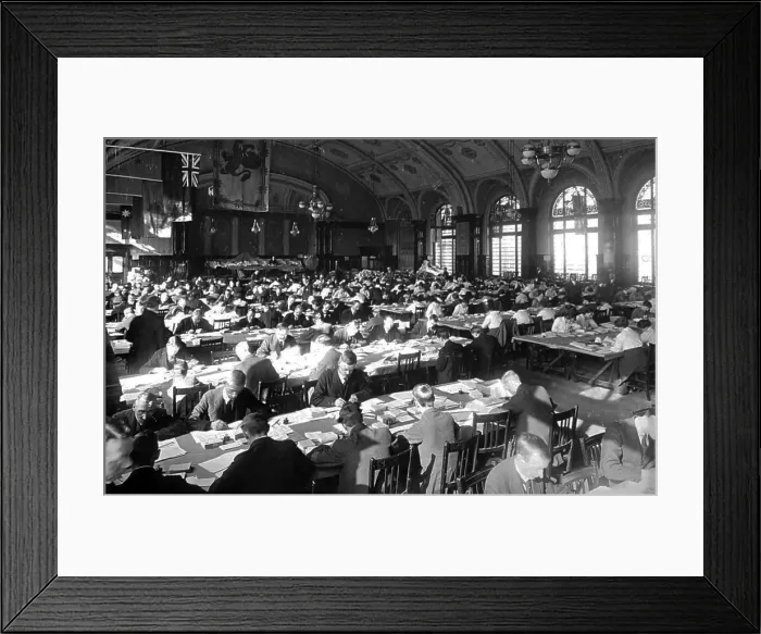 Framed Print : Food Control staff working in the Mitchell Memorial Framed Print : Food Control staff working in the Mitchell Memorial