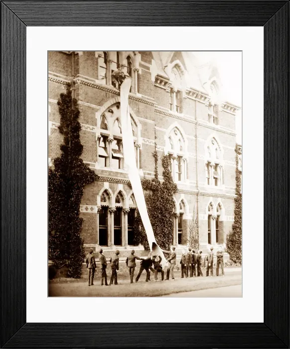 Framed Print : Fire drill, Rusell Hill Schools, Purley, Victorian period Framed Print : Fire drill, Rusell Hill Schools, Purley, Victorian period
