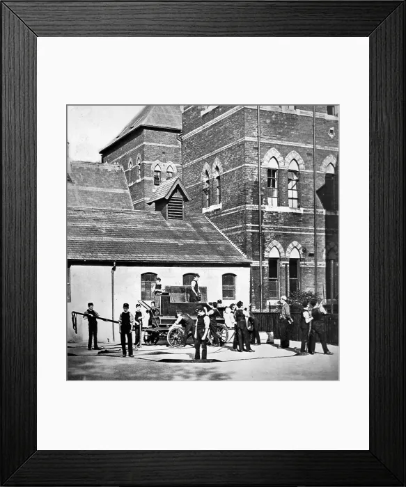 Framed Print : Fire drill, Warehousemen and Clerks Schools, Russell Framed Print : Fire drill, Warehousemen and Clerks Schools, Russell