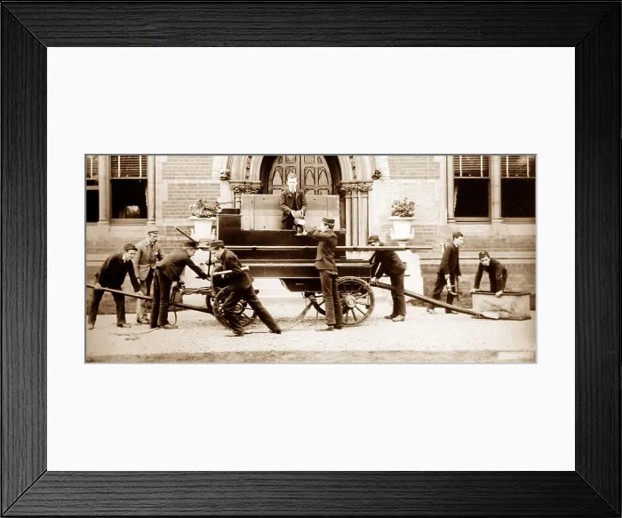 Framed Print : Fire drill, Rusell Hill Schools, Purley, Victorian period Framed Print : Fire drill, Rusell Hill Schools, Purley, Victorian period