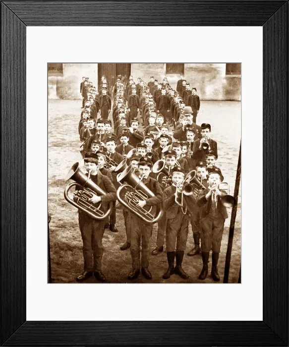 Framed Print : School Band, Rusell Hill Schools, Purley, Victorian period Framed Print : School Band, Rusell Hill Schools, Purley, Victorian period