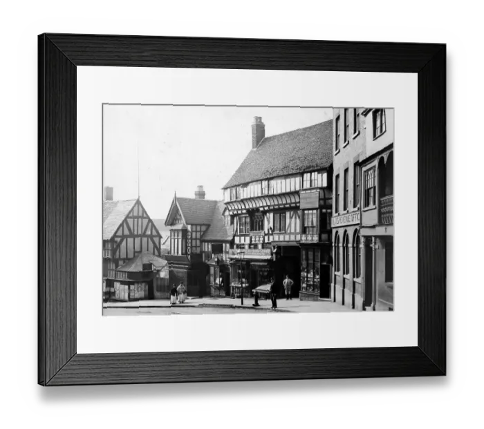 Framed Print : Wyle Cop, Shrewsbury, Victorian period Framed Print : Wyle Cop, Shrewsbury, Victorian period