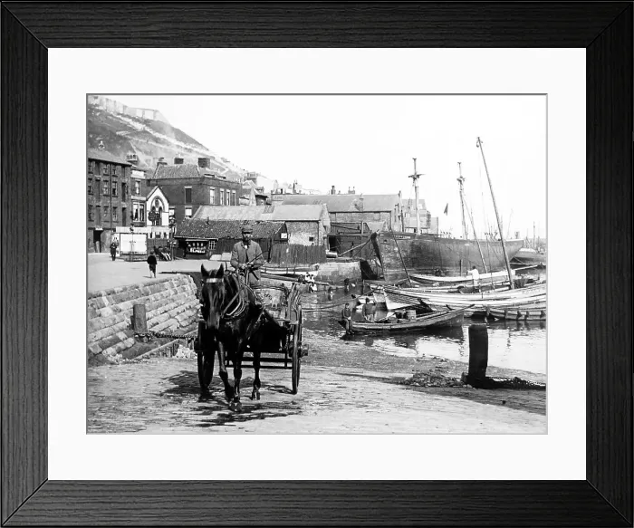 Framed Print : Scarborough Harbour, Victorian period Framed Print : Scarborough Harbour, Victorian period