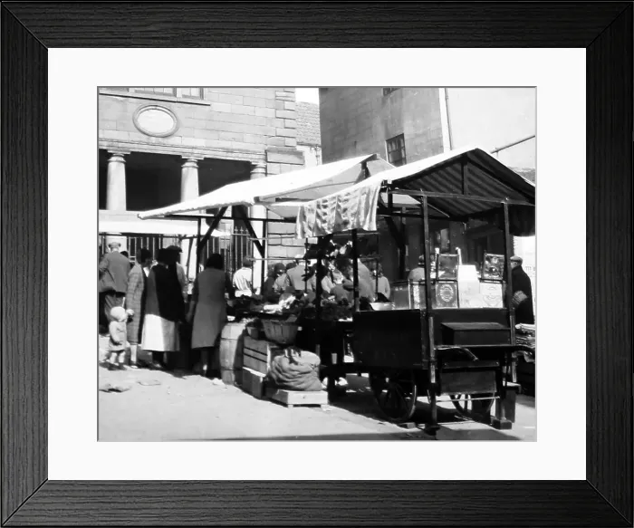 Framed Print : Whitby market, possibly 1920s Framed Print : Whitby market, possibly 1920s
