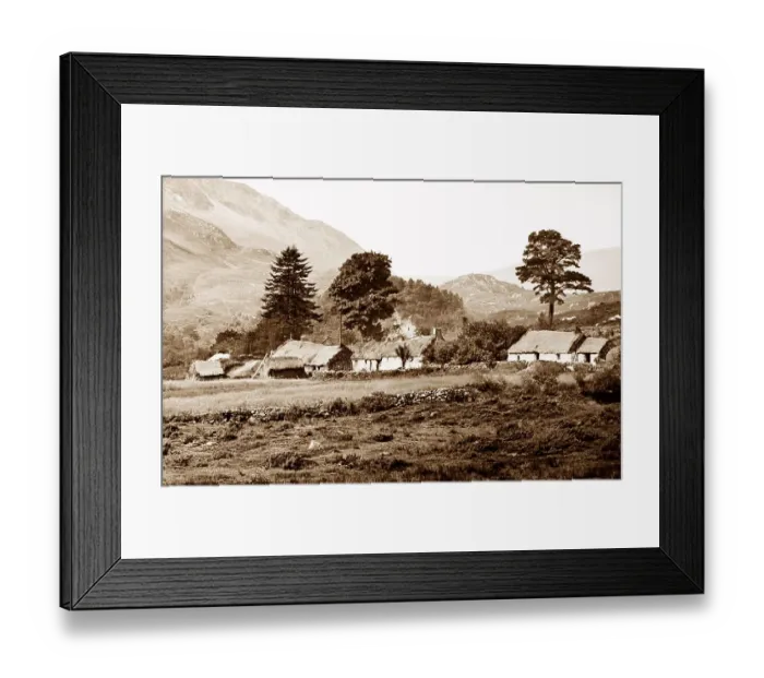 Framed Print : Duncraggan Huts, Trossachs, Victorian period Framed Print : Duncraggan Huts, Trossachs, Victorian period