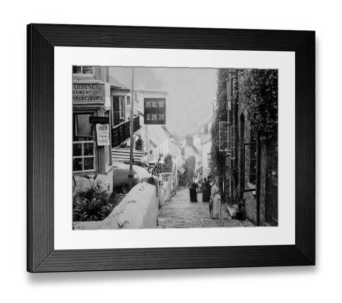 Framed Print : Clovelly, Victorian period Framed Print : Clovelly, Victorian period