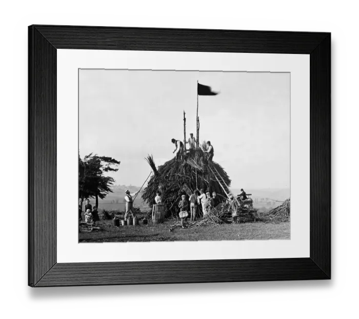 Framed Print : Preparing a bonfire for Queen Victoria's Jubilee in 1897 Framed Print : Preparing a bonfire for Queen Victoria's Jubilee in 1897