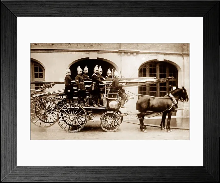 Framed Print : Croydon Fire Brigade in 1910 Framed Print : Croydon Fire Brigade in 1910