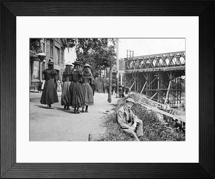 Framed Print : A railway bridge in Preston, Victorian period Framed Print : A railway bridge in Preston, Victorian period