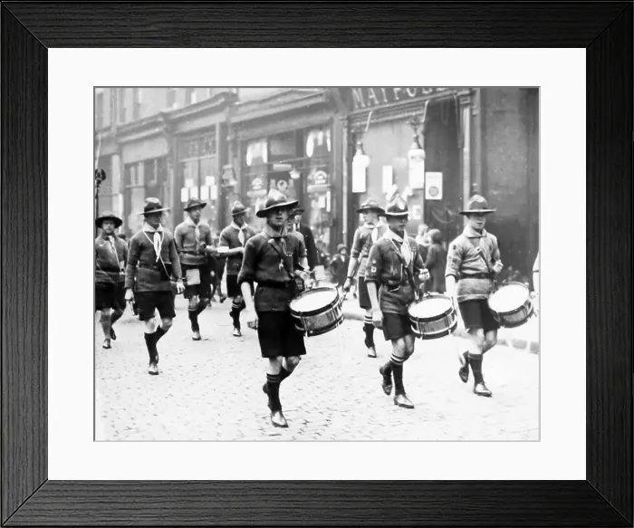 Framed Print : 71st Liverpool Scouts on parade, probably 1930s Framed Print : 71st Liverpool Scouts on parade, probably 1930s