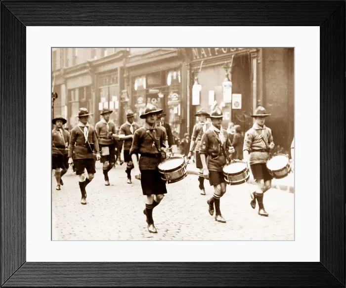Framed Print : Boy Scouts band in Liverpool Framed Print : Boy Scouts band in Liverpool