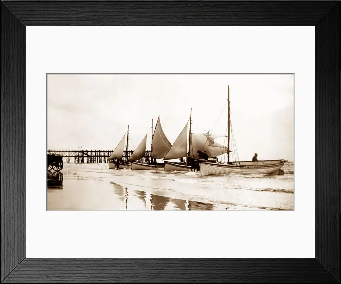Framed Print : Pleasure boats, Blackpool, Victorian period Framed Print : Pleasure boats, Blackpool, Victorian period