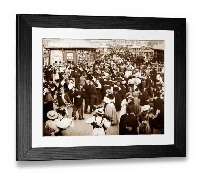 Framed Print : Dancing on the Pier, Blackpool, Victorian period Framed Print : Dancing on the Pier, Blackpool, Victorian period