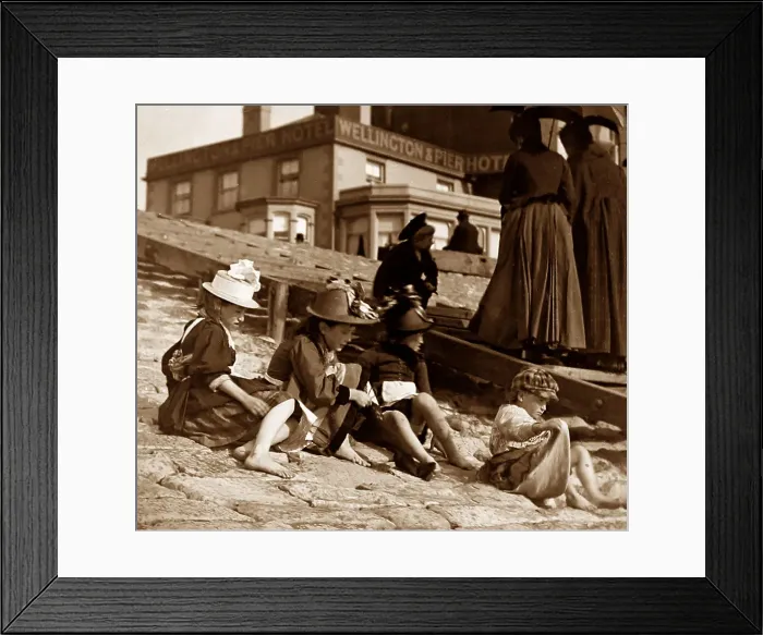 Framed Print : Been for a paddle, Blackpool, Victorian period Framed Print : Been for a paddle, Blackpool, Victorian period