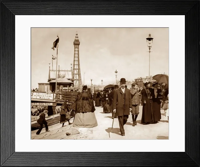 Framed Print : Blackpool Promenade, Victorian period Framed Print : Blackpool Promenade, Victorian period