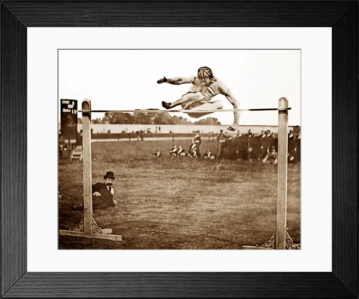 Framed Print : High Jump, Athletics, Victorian period Framed Print : High Jump, Athletics, Victorian period