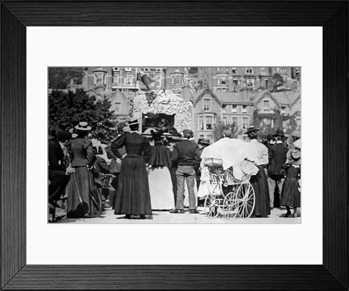 Framed Print : Watching Professor Codman's Punch and Judy Show in Llandudno Framed Print : Watching Professor Codman's Punch and Judy Show in Llandudno