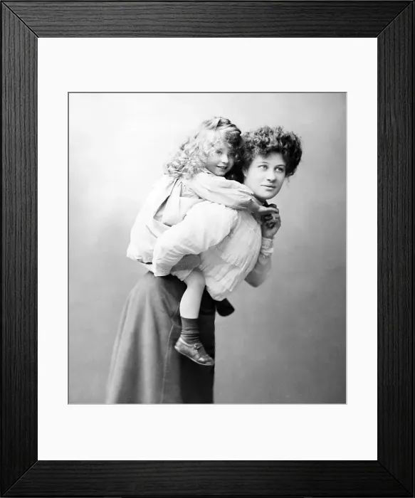 Framed Print : Mother and daughter piggyback Framed Print : Mother and daughter piggyback