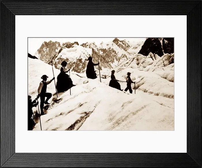 Framed Print : Climbers, Mer de Glace, Mont Blanc