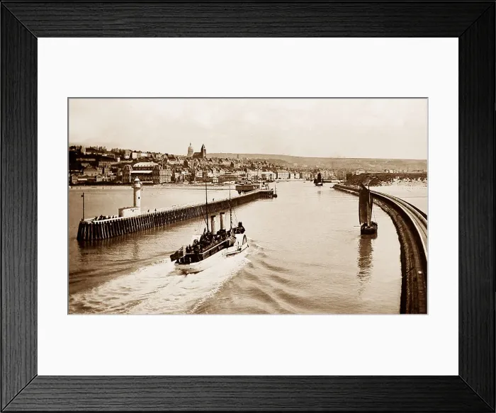 Framed Print : Paddle steamer, Boulogne Harbour, France Framed Print : Paddle steamer, Boulogne Harbour, France