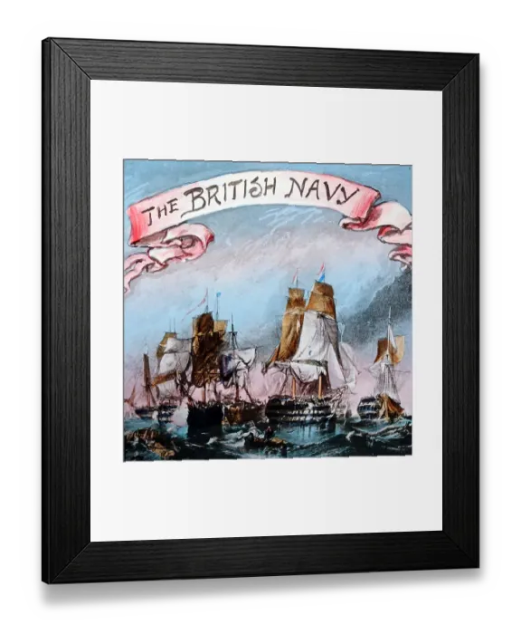Framed Print : Royal Navy magic lantern slide probably circa Framed Print : Royal Navy magic lantern slide probably circa