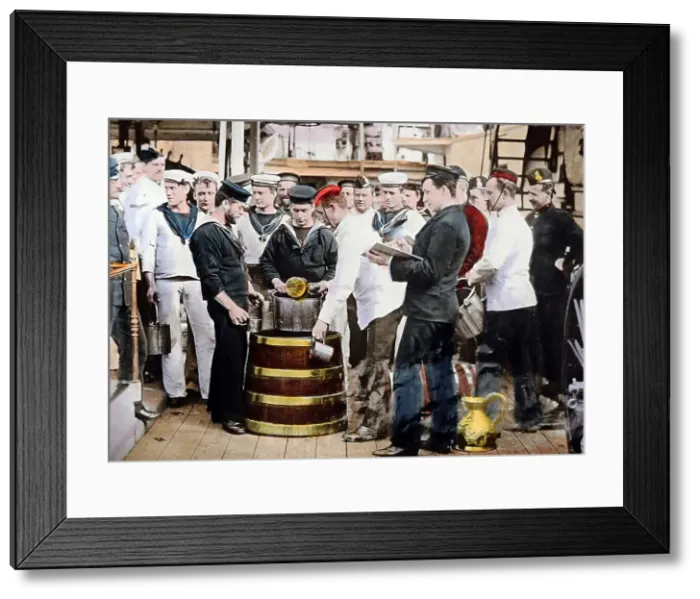 Framed Print : HMS Alexandra, rum rations, Royal Navy, probably Framed Print : HMS Alexandra, rum rations, Royal Navy, probably