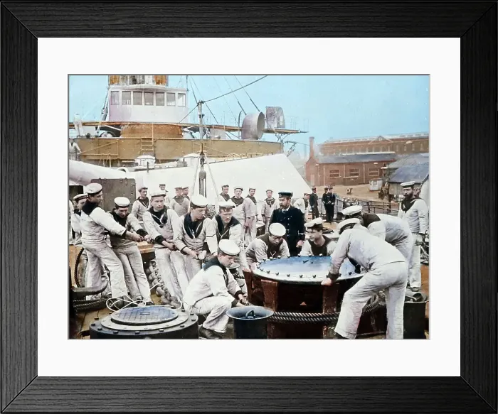 Framed Print : Ranging cables, HMS Majestic, Royal Navy, probably Framed Print : Ranging cables, HMS Majestic, Royal Navy, probably