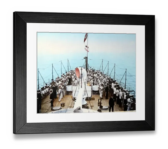 Framed Print : HMS Terrible, repelling borders drill, Royal Navy Framed Print : HMS Terrible, repelling borders drill, Royal Navy