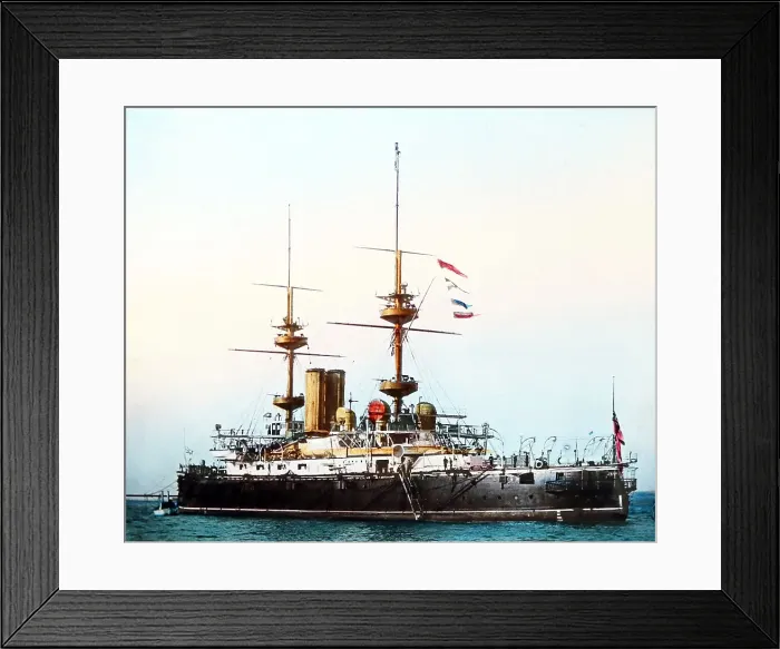 Framed Print : HMS Jupiter, Royal Navy, probably circa 1900 (hand) Framed Print : HMS Jupiter, Royal Navy, probably circa 1900 (hand)