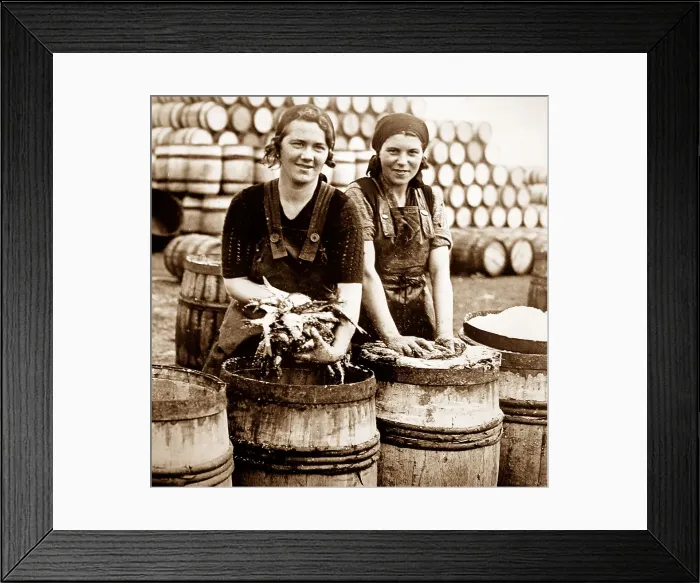 Framed Print : Scottish fisher girls (herring gutters and packers) Framed Print : Scottish fisher girls (herring gutters and packers)