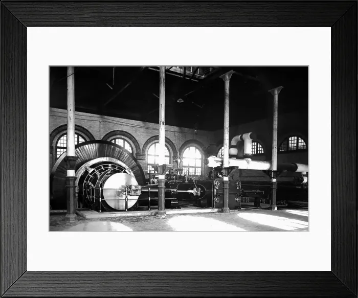 Framed Print : Steam engine, Port Sunlight, early 1900s Framed Print : Steam engine, Port Sunlight, early 1900s