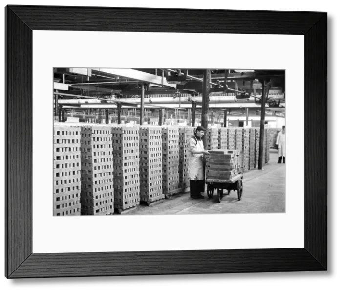 Framed Print : Soap stacked for drying, Port Sunlight, early 1900s Framed Print : Soap stacked for drying, Port Sunlight, early 1900s