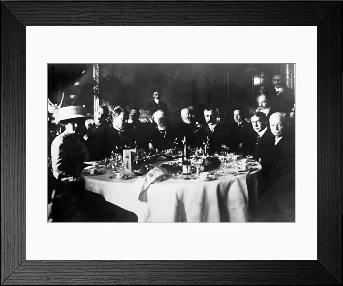 Framed Print : Bleriot and Shackleton and others at a dinner Framed Print : Bleriot and Shackleton and others at a dinner