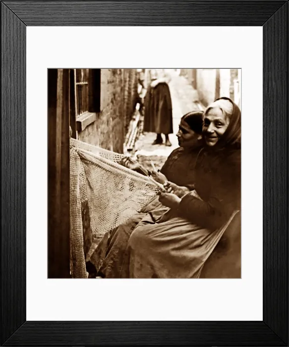 Framed Print : Women in Great Yarmouth making shawls Framed Print : Women in Great Yarmouth making shawls