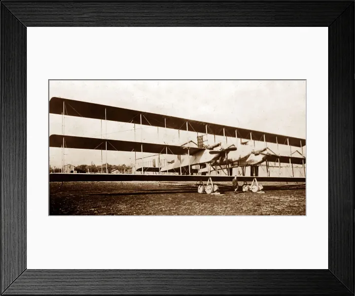 Framed Print : A Caproni triplane, Italy, early 1900s