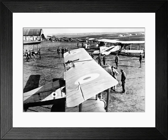 Framed Print : British airfield somewhere in Europe - WW1 Framed Print : British airfield somewhere in Europe - WW1