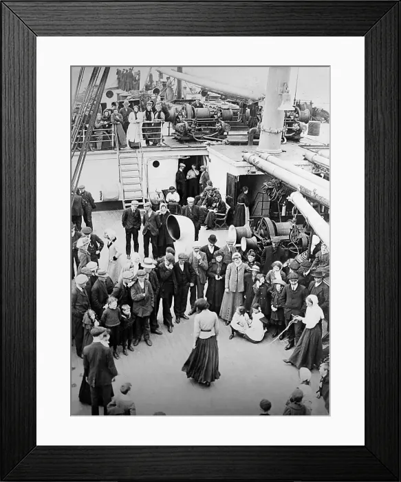 Framed Print : Emigrants to Canada on board ship Framed Print : Emigrants to Canada on board ship