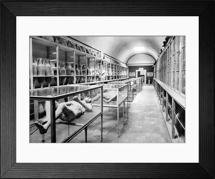 Framed Print : Pompeii body casts in Museum, Victorian period Framed Print : Pompeii body casts in Museum, Victorian period