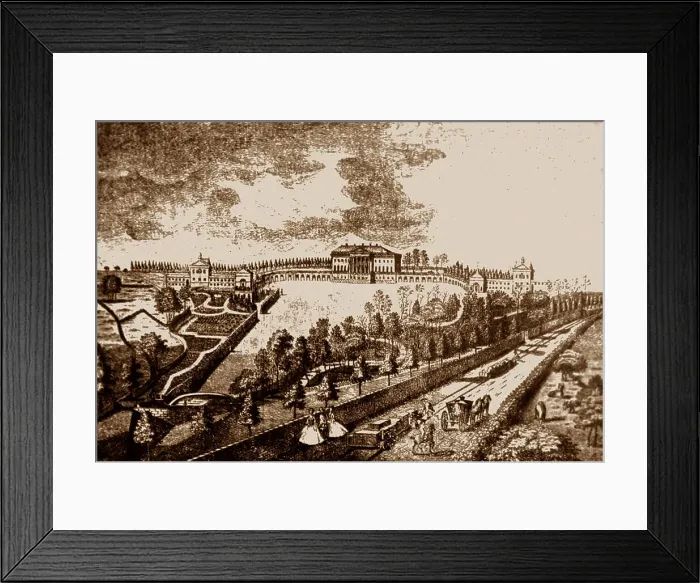 Framed Print : Illustration of Prior Park Wagonway in 1731 Framed Print : Illustration of Prior Park Wagonway in 1731