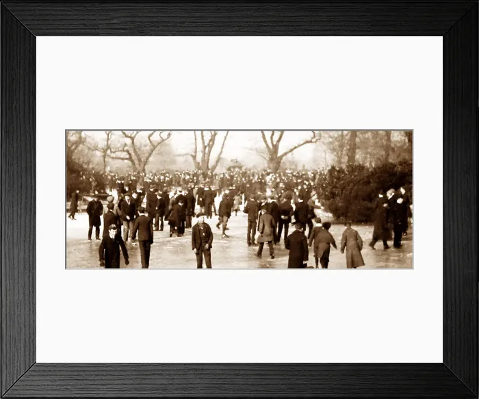 Framed Print : Skating in Dulwich Park, early 1900s Framed Print : Skating in Dulwich Park, early 1900s