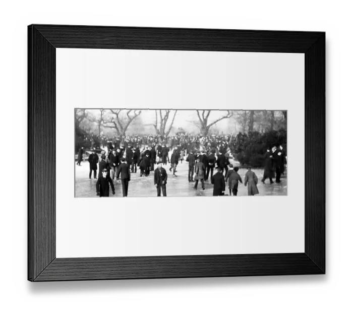 Framed Print : Skating on frozen lake, Dulwich Park Framed Print : Skating on frozen lake, Dulwich Park