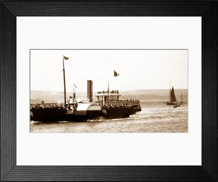 Framed Print : Paddle steamer, Weymouth Pier, early 1900s Framed Print : Paddle steamer, Weymouth Pier, early 1900s