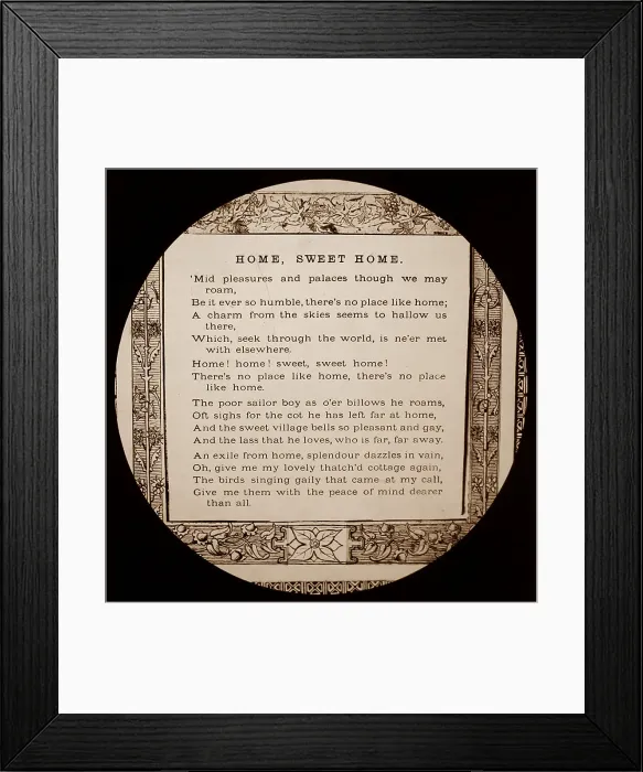 Framed Print : Home Sweet Home song lyrics Framed Print : Home Sweet Home song lyrics