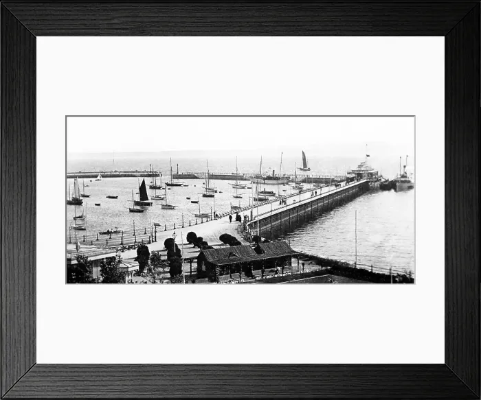 Framed Print : Torquay Pier and Harbour, early 1900s Framed Print : Torquay Pier and Harbour, early 1900s