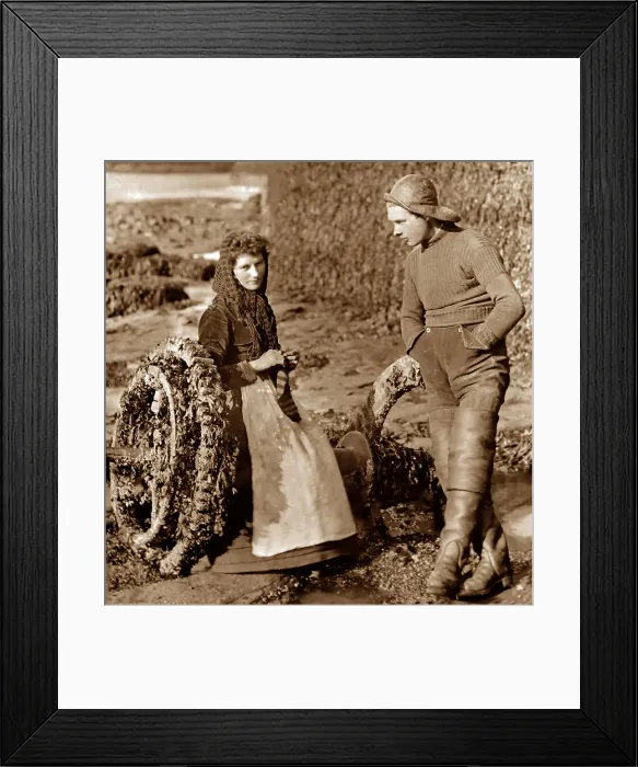 Framed Print : Fisherman and girl Framed Print : Fisherman and girl