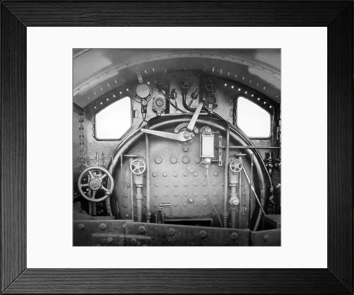 Framed Print : A steam engine cab, Victorian period Framed Print : A steam engine cab, Victorian period