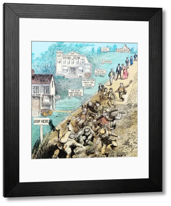 Framed Print : Temperance message, Victorian period Framed Print : Temperance message, Victorian period