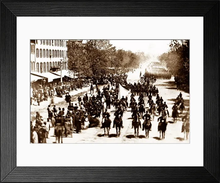 Framed Print : Parade of Union Army troops along Pennsylvania Framed Print : Parade of Union Army troops along Pennsylvania