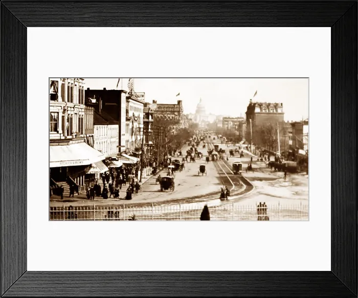 Framed Print : Pennsylvania Avenue, Washington DC (hand coloured) Framed Print : Pennsylvania Avenue, Washington DC (hand coloured)